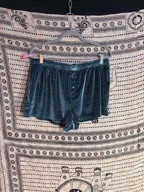 PINK By Victoria’s Secret Teal Velvet Loungewear Sleep Shorts Size XL